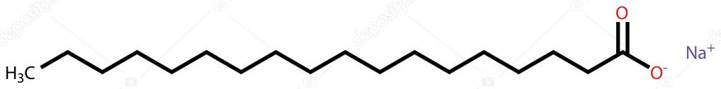 Sodium stearate, the major component of soap