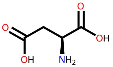 Amino acid aspartic acid structural formula clipart