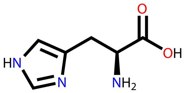 Aminoácido esencial histidina fórmula estructural — Vector de stock