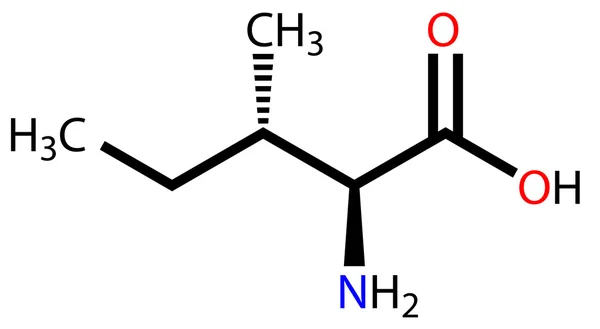Essential amino acid isoleucine structural formula — Stock Vector