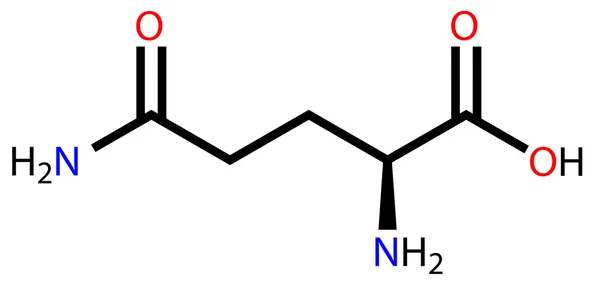 Молекулярная структура глютамина аминокислоты — стоковый вектор