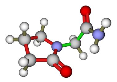 Pirasetam (nootropic ilaç) 3d moleküler yapısı