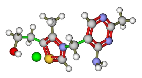 Estructura molecular de la tiamina (vitamina B1) — Foto de Stock