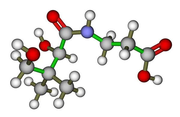 Estrutura molecular do ácido pantotênico (vitamina B5) — Fotografia de Stock
