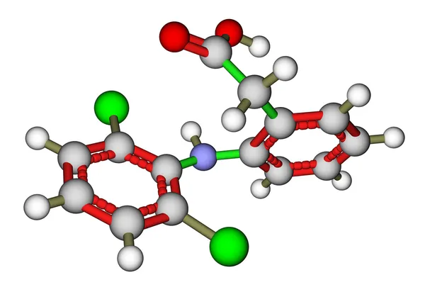 Diklofenak, en icke-steroida antiinflammatoriska läkemedel — Stockfoto