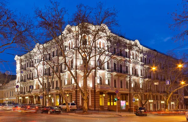 Bristol Hotel in Odessa, Ukraine at night — Stock Photo, Image