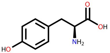 Amino acid tyrosine structural formula clipart