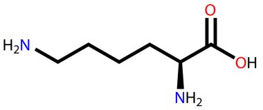 Essential amino acid lysine structural formula clipart