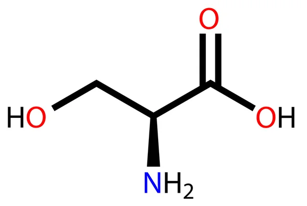 Amino acid serine structural formula — Stock Vector