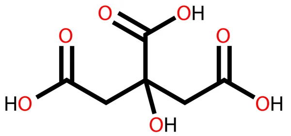 Fórmula estructural del ácido cítrico (aditivo alimentario E330) — Archivo Imágenes Vectoriales