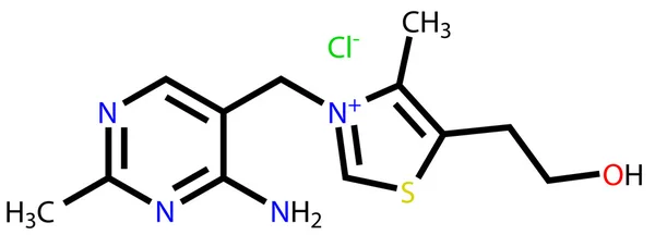 Tiamin (vitamin B1) strukturformel — Stock vektor