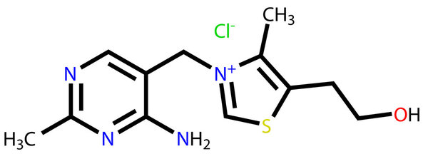 Thiamine (vitamin B1) structural formula