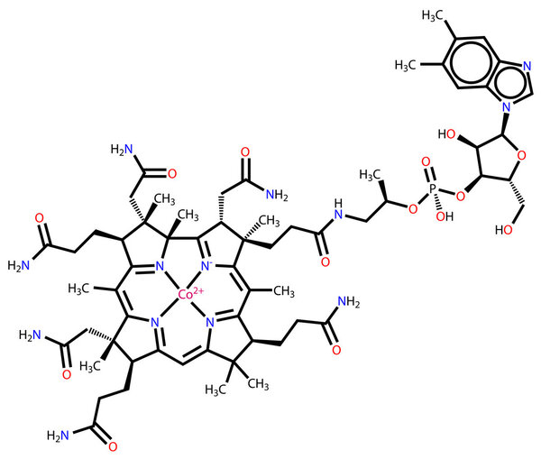 Vitamin B12 (cobalamin) structural formula