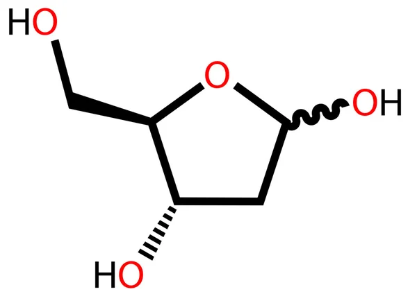 Deoxyribose, a a precursor to DNA — Stock Vector