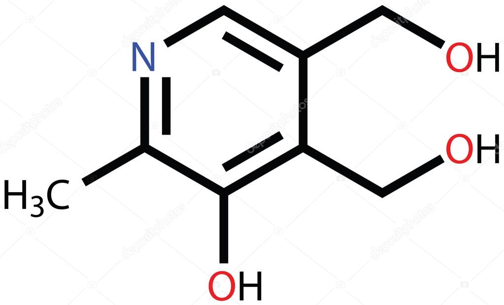 Pyridoxine (vitamin B6) structural formula