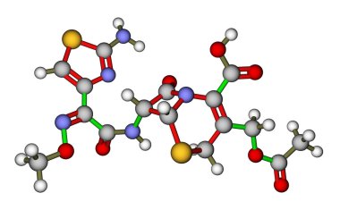 sefotaksim, sefalosporin antibiyotik. moleküler yapısı