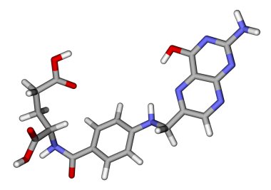 folik asit moleküler model yapışıyor