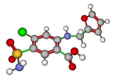 Furosemide molecular structure clipart