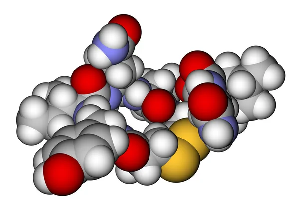 Modèle moléculaire de remplissage d'espace d '"hormone d'amour" d'ocytocine — Photo