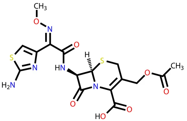 Cefotaxime, a cephalosporin antibiotic. Structural formula — Stock Vector
