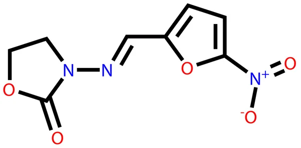 Fórmula estrutural de furazolidona antibacteriana — Vetor de Stock