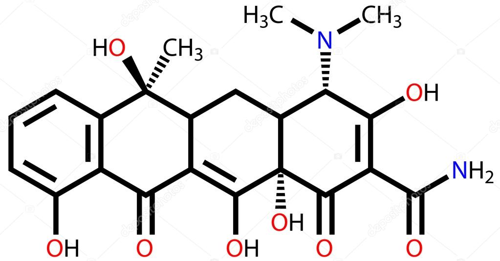 Antibiotic tetracycline structural formula