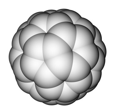 Fullerene c60 boşluk doldurma moleküler model
