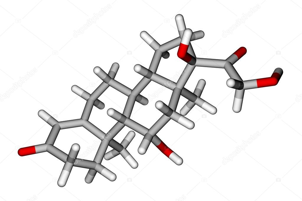 Cortisol sticks molecular model