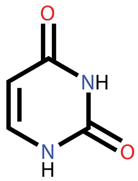 Structuurformule van nucleobase uracil — Stockvector