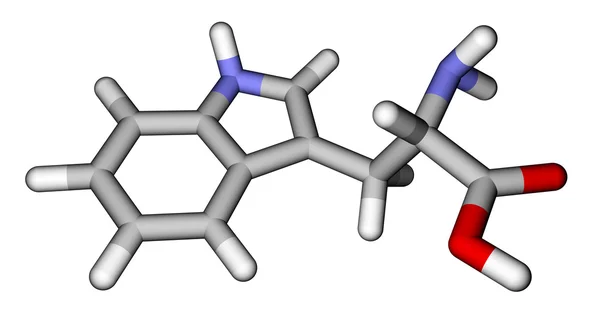 Essentielle Aminosäure Tryptophan 3D molekulare Struktur — Stockfoto