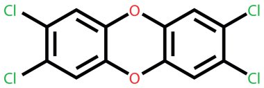 Poison 2,3,7,8-Tetrachlorodibenzo-p-dioxin (dioxin). Structural clipart