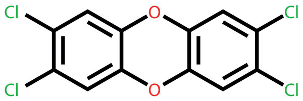 Poison 2,3,7,8-Tetrachlorodibenzo-p-dioxin (dioxin). Structural