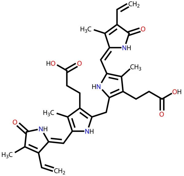 Fórmula estructural de bilirrubina — Vector de stock