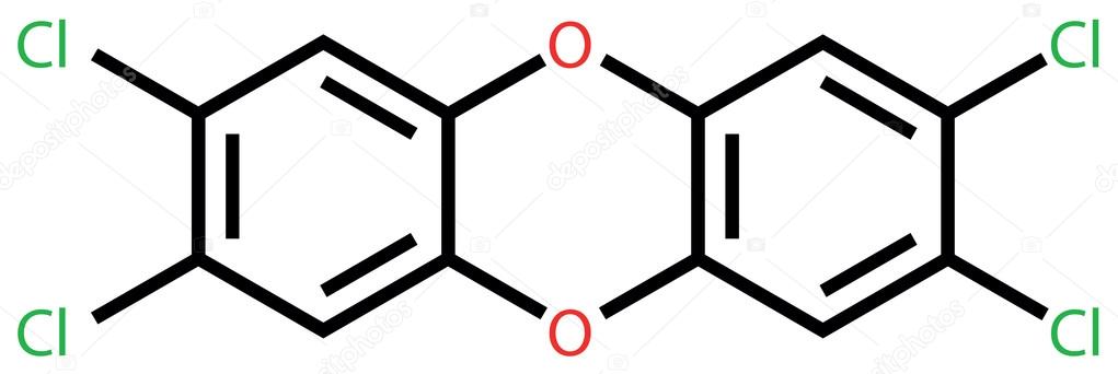 Poison 2,3,7,8-Tetrachlorodibenzo-p-dioxin (dioxin). Structural