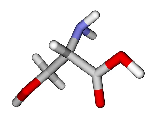 Amino acid serine 3D molecular model — Stock Photo, Image