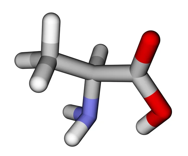 Aminosäure Alanin 3D-Molekularmodell — Stockfoto