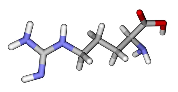 Modelo molecular de arginina 3D de aminoácido — Foto de Stock