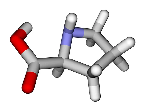 Estructura molecular de la prolina del aminoácido —  Fotos de Stock