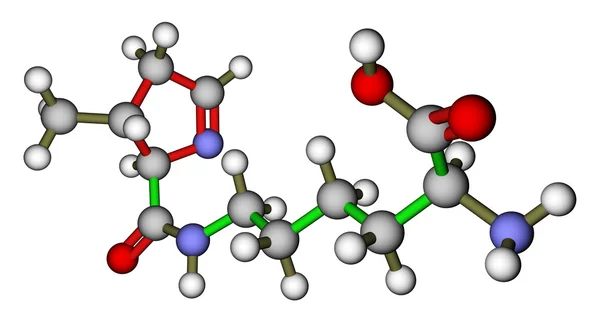 Amino acid pyrrolysine 3D molecular structure — Stock Photo, Image