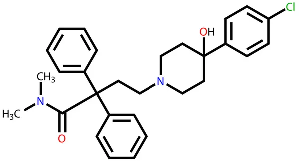 Loperamide, en drog som diarré. strukturformel — Stock vektor