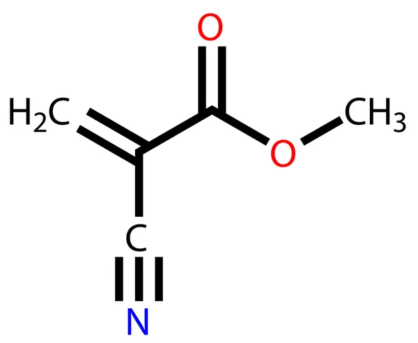 Methyl cyanoacrylate, an instant glue. Structural formula — Stock Vector