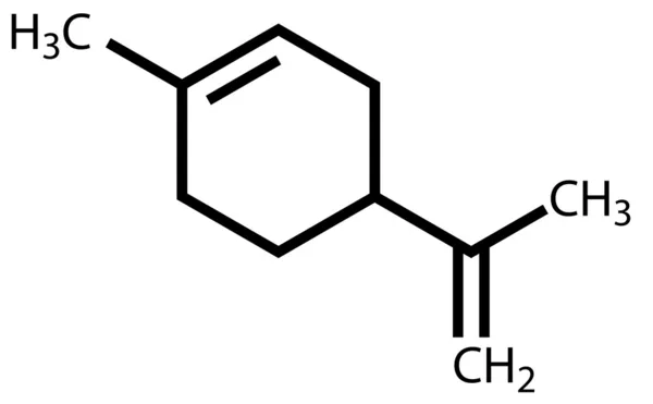 柠檬烯，具有强烈的气味，橙子的化合物 — 图库矢量图片