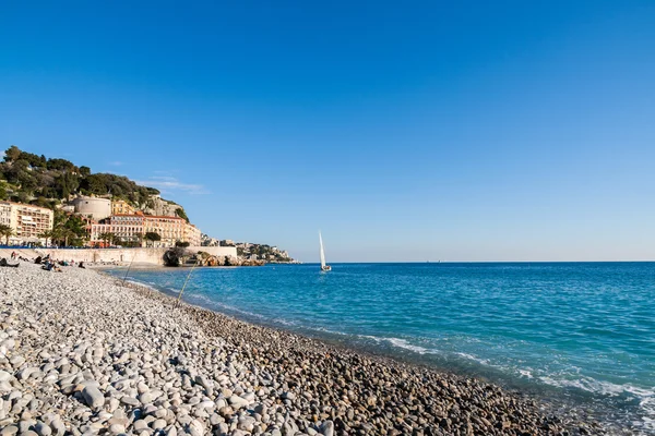 Mar Mediterrâneo em Nice - Riviera Francesa — Fotografia de Stock
