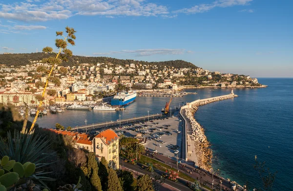 Port Lympia como visto de Colline du chateau - Nice - França — Fotografia de Stock