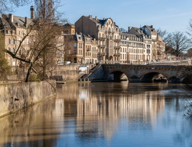 metz şehir moselle Nehri - lorraine, Fransa üzerinden görünümü