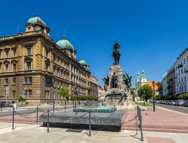 Schlacht am Grunwald-Denkmal in Krakau - Polen — Stockfoto