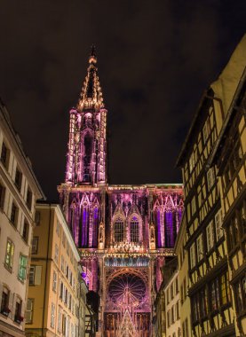 aydınlatma strasbourg Katedrali'nin - alsace, Fransa
