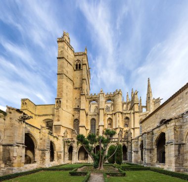 Inner court of Narbonne Cathedral - France clipart