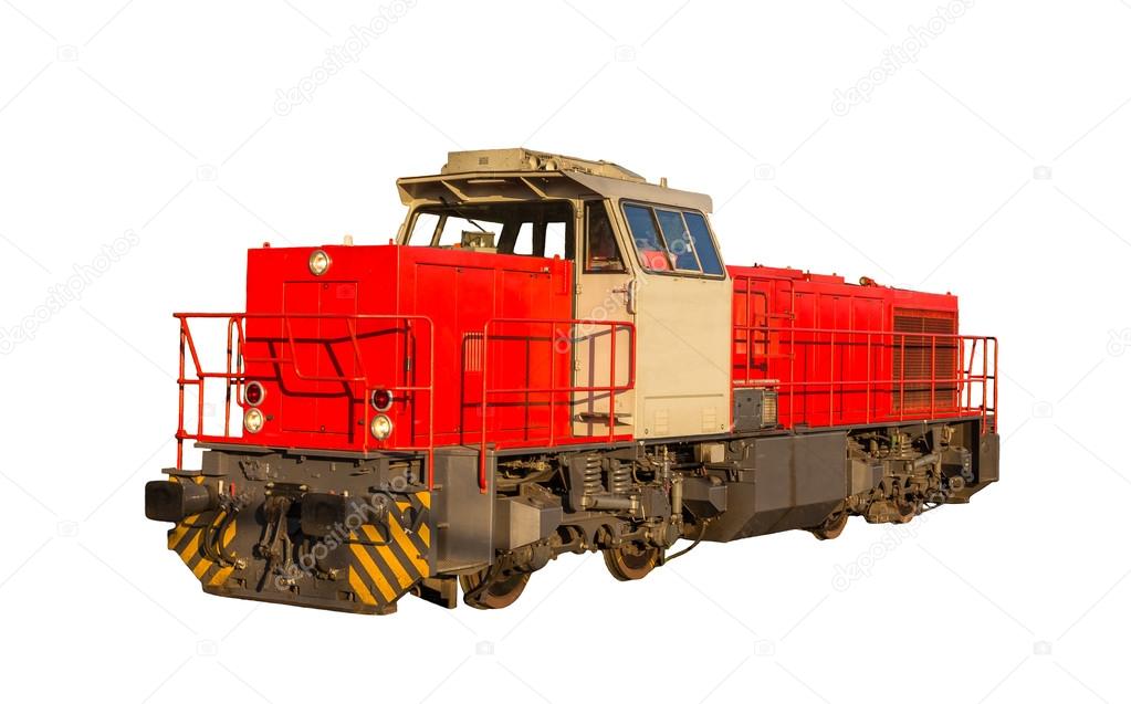 French shunter locomotive isolated on white background