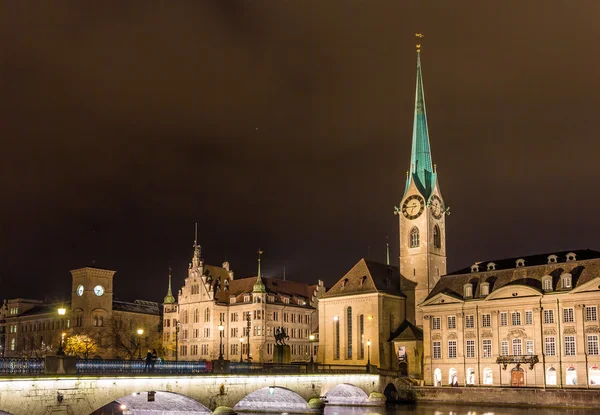 Old town of Zurich at night - Switzerland — Stock Photo, Image